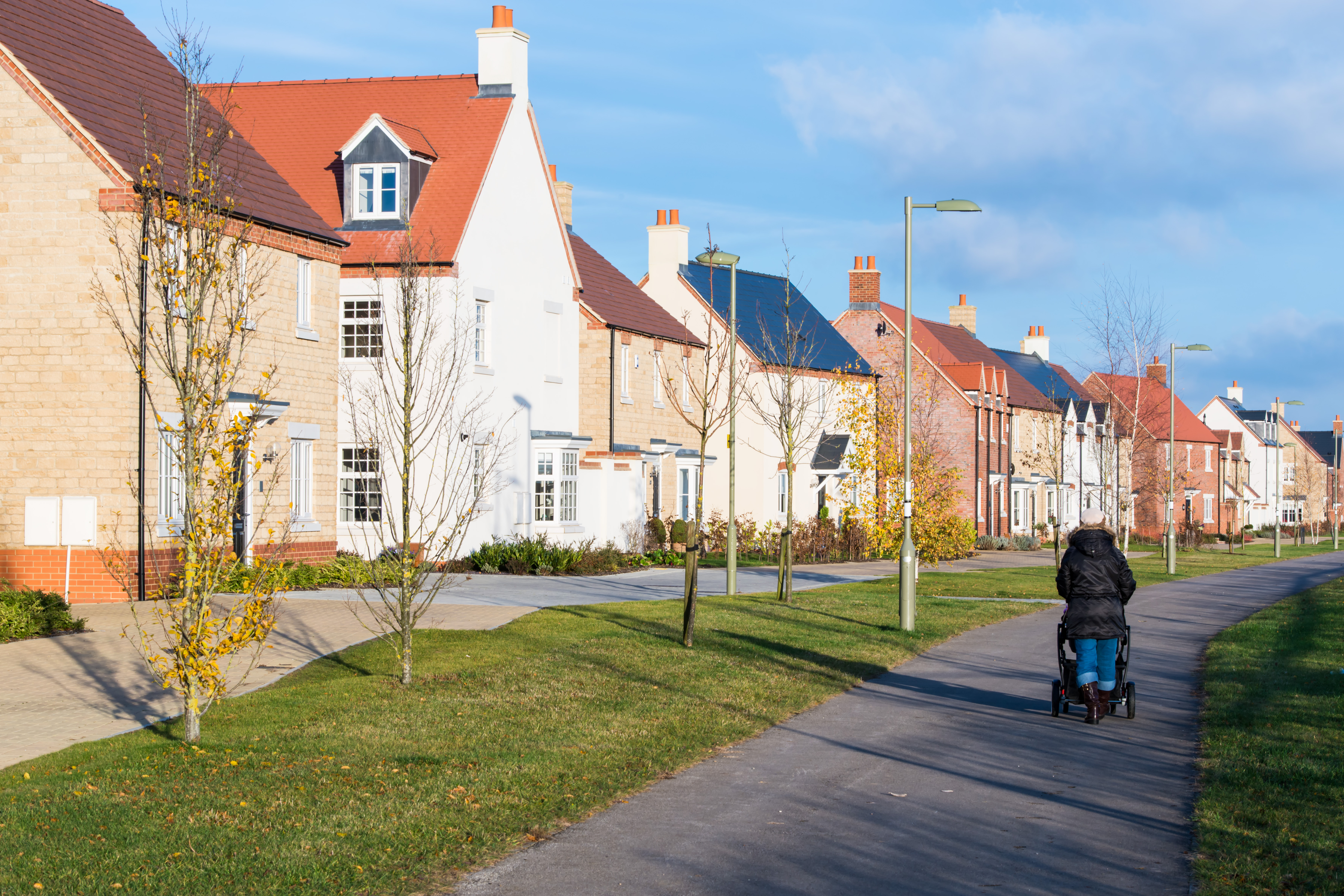 Residential street with houses